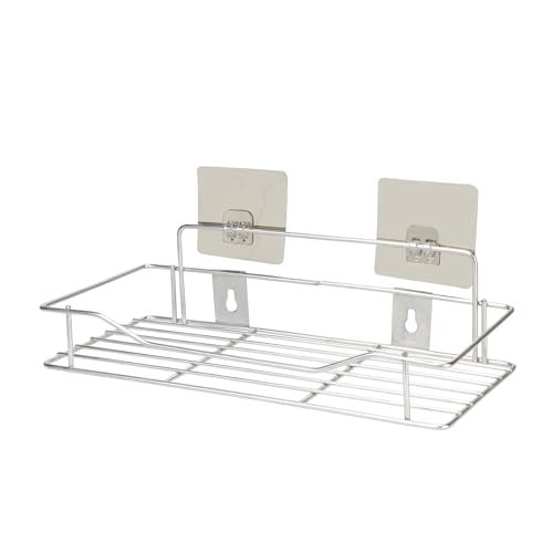 Q13® Stainless Steel Multipurpose Self bathroom rack, kitchen, home, Adhesive Organizer for bathroom without drilling storage soap, Shampoo, Detergent Racks & Wall Holder Box Storage Basket - Image 1
