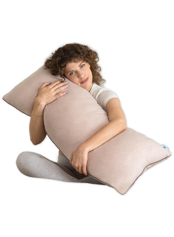 PharMeDoc Pharmedoc Body Pillow, Pregnancy Pillow, Side Sleeper Pillow, Body Pillow for Adults, Memory Foam Pillow, Mocha - Image 1