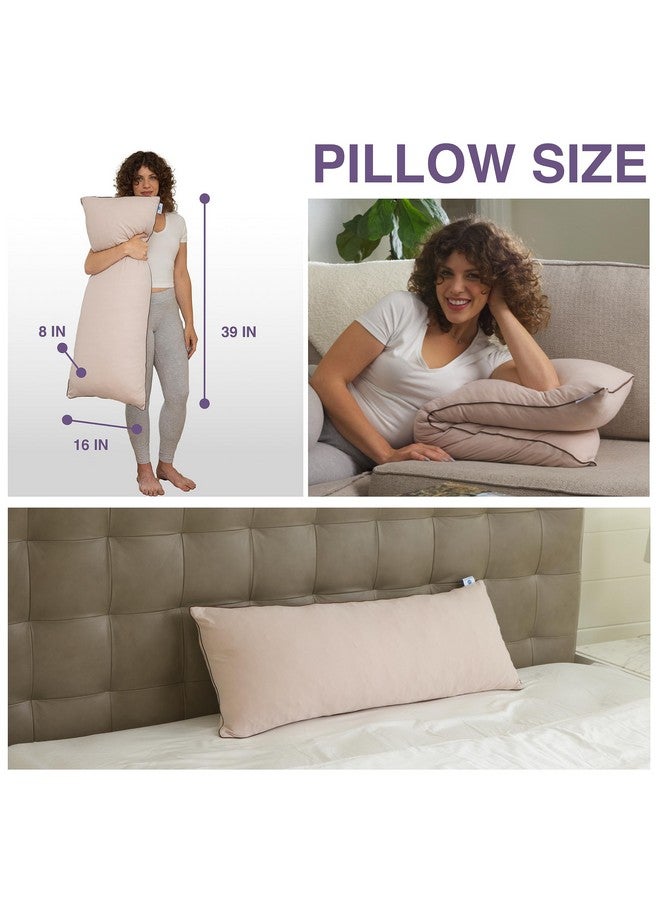 PharMeDoc Pharmedoc Body Pillow, Pregnancy Pillow, Side Sleeper Pillow, Body Pillow for Adults, Memory Foam Pillow, Mocha - Image 4