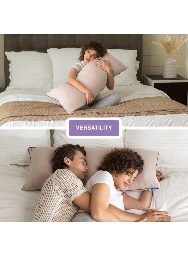 PharMeDoc Pharmedoc Body Pillow, Pregnancy Pillow, Side Sleeper Pillow, Body Pillow for Adults, Memory Foam Pillow, Mocha - Image 5