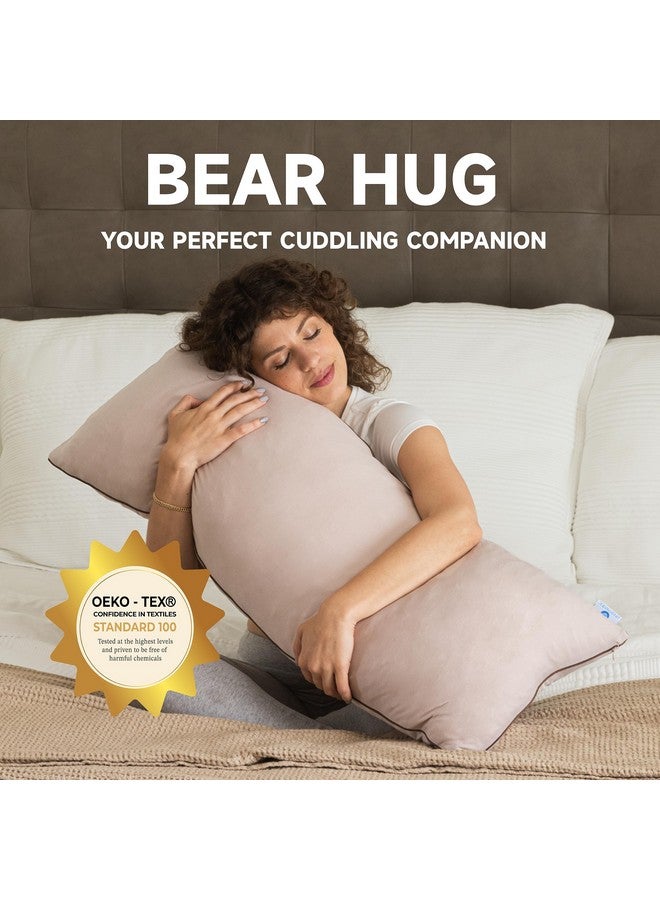 PharMeDoc Pharmedoc Body Pillow, Pregnancy Pillow, Side Sleeper Pillow, Body Pillow for Adults, Memory Foam Pillow, Mocha - Image 2
