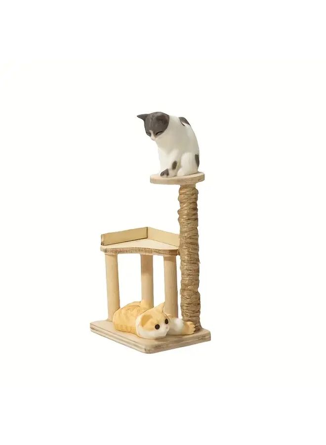 Dollhouse Miniature Cat Climbing Frame Cute Whimsical Decor Small Scale Ornament - Image 4