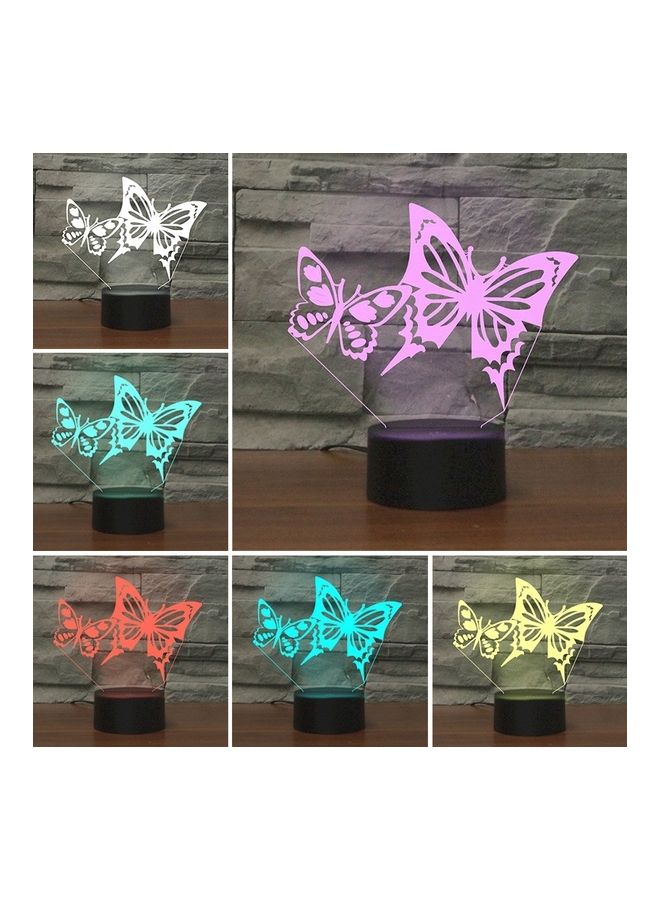 NIBEMINENT Two Butterflies LED Vision Light Table Lamp Multicolour 26 x 20 6cm - Image 2