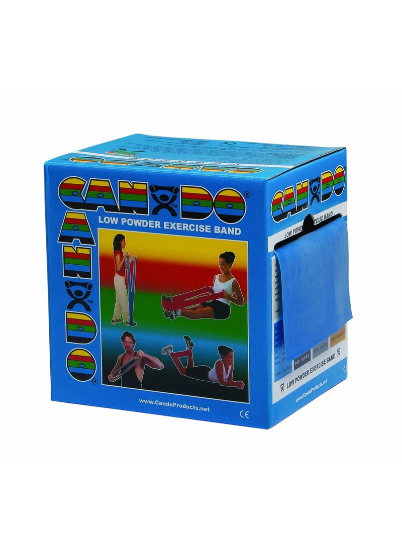 Cando Cando Low Powder Exercise Band, 50 Yard roll, Blue: Heavy - Image 1