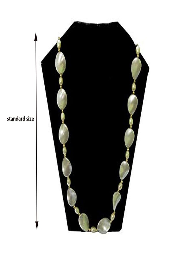 Salvus APP SOLUTIONS Traditional Handmade Long White Marble Stone Necklace For Women & Girls - Image 2
