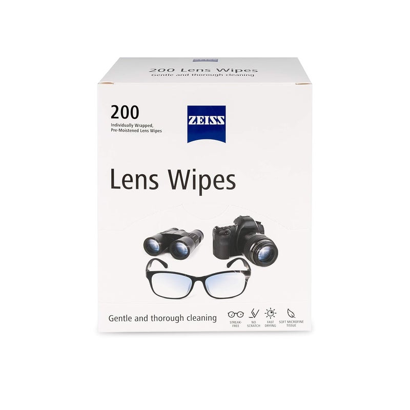 Zeiss Lens Wipes 200 Count- Pack of 1| Lens Cleaner - Perfect for Spectacles, Eyeglasses, Sunglasses, Camera Lenses, Binoculars and all other lenses - Image 1