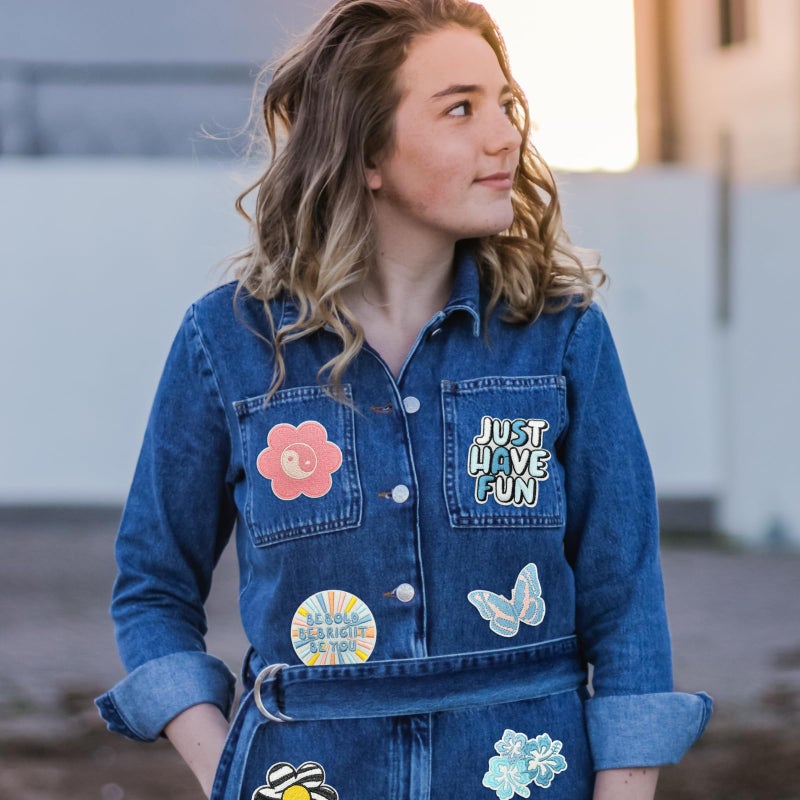 Cazzon Boho Girly Iron On Patches, Cute Embroidery Applique Patch, DIY Decorative Heat Press Patches for Jeans Jackets Clothing Backpacks Hats (Boho6 12 Pcs) - Image 5