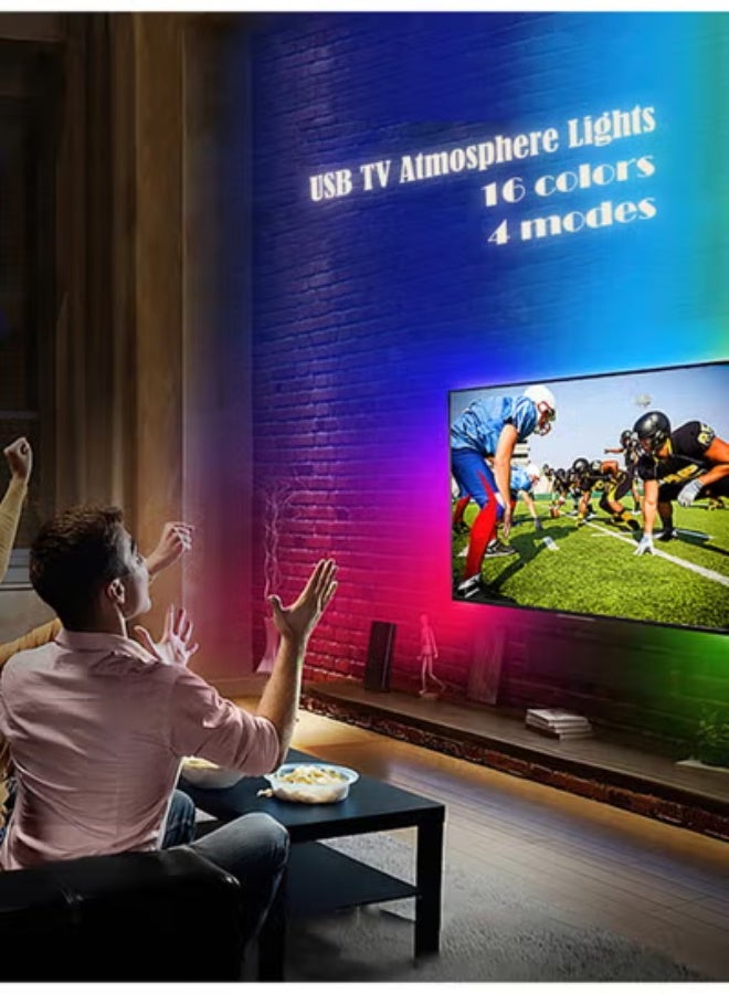 مصابيح LED لإضاءة خلفية للتلفزيون، شريط إضاءة LED RGB بطول 3.5 متر/11.5 قدم للتلفزيونات من 50 إلى 70 بوصة، 105 مصابيح LED، تحكم عبر التطبيق وجهاز تحكم عن بعد لاسلكي، مثالية للديكور الداخلي - Image 2