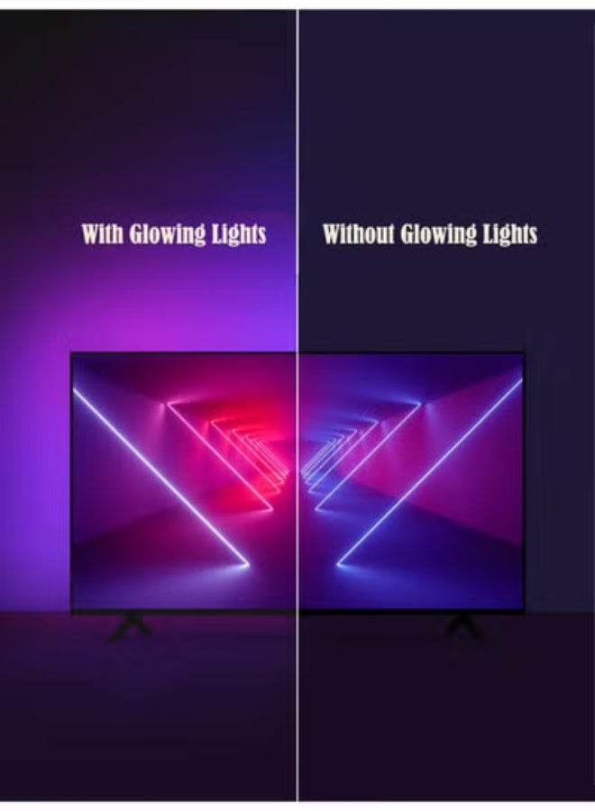 مصابيح LED لإضاءة خلفية للتلفزيون، شريط إضاءة LED RGB بطول 3.5 متر/11.5 قدم للتلفزيونات من 50 إلى 70 بوصة، 105 مصابيح LED، تحكم عبر التطبيق وجهاز تحكم عن بعد لاسلكي، مثالية للديكور الداخلي - Image 4