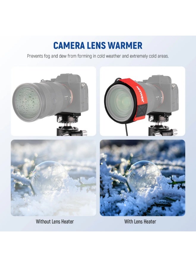 نيوير سخان عدسة USB 16 انش/400 ملم مع 3 اعدادات لدرجة الحرارة، شريط تسخين الندى يمنع تكثيف الضباب لكاميرا DSLR غير العاكسة للتصوير الفلكي، HW-17B - Image 2