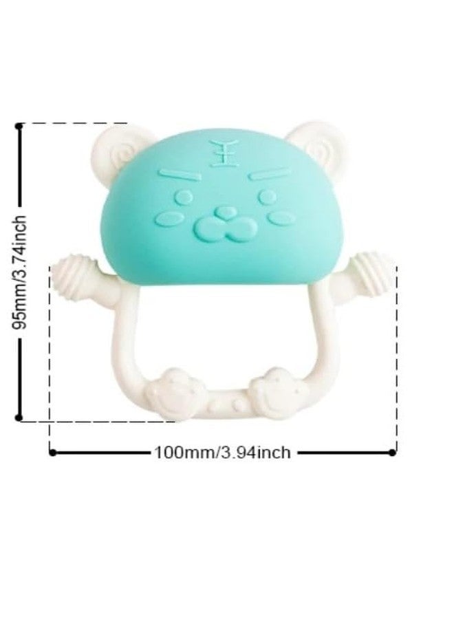 RUKAN Silicone Teething Toys 3 to 6 Months Soft, Anti Drop Teethers Baby Chew Toys, Helps Biting Skills Development BPA Free Safe Teether for Infants Tiger (Green) - Image 4