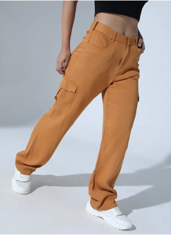 هوبرهولمي Hubberholme High Rise Regular Fit Trousers with Pockets
