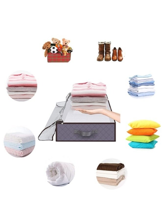 XiuWoo 4 Pack Clothes Storage Bag Organizer,90L Large Capacity Organizer,Under Bed Storage Bags,Blanket Storage Containers Organizers,Reinforced Handle,Foldable,Storage Bins,For Home Storage  - Image 2
