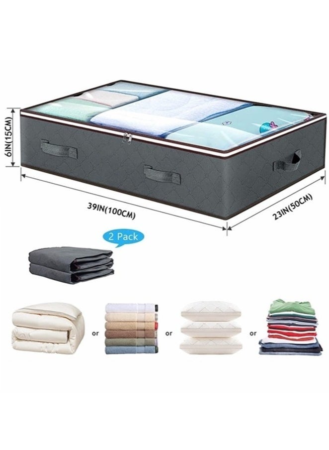 XiuWoo 4 Pack Clothes Storage Bag Organizer,90L Large Capacity Organizer,Under Bed Storage Bags,Blanket Storage Containers Organizers,Reinforced Handle,Foldable,Storage Bins,For Home Storage  - Image 5