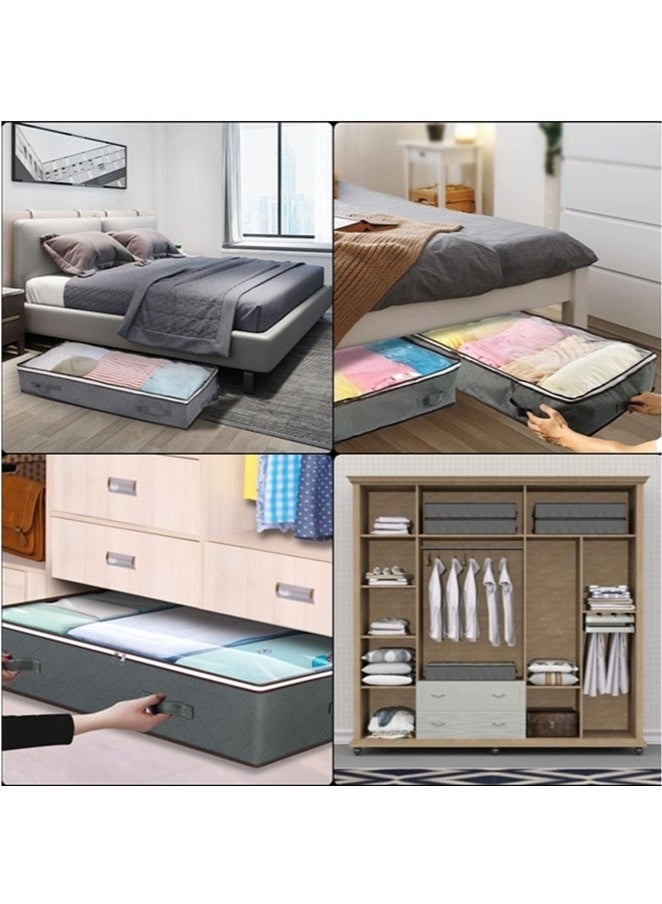 XiuWoo 4 Pack Clothes Storage Bag Organizer,90L Large Capacity Organizer,Under Bed Storage Bags,Blanket Storage Containers Organizers,Reinforced Handle,Foldable,Storage Bins,For Home Storage  - Image 4