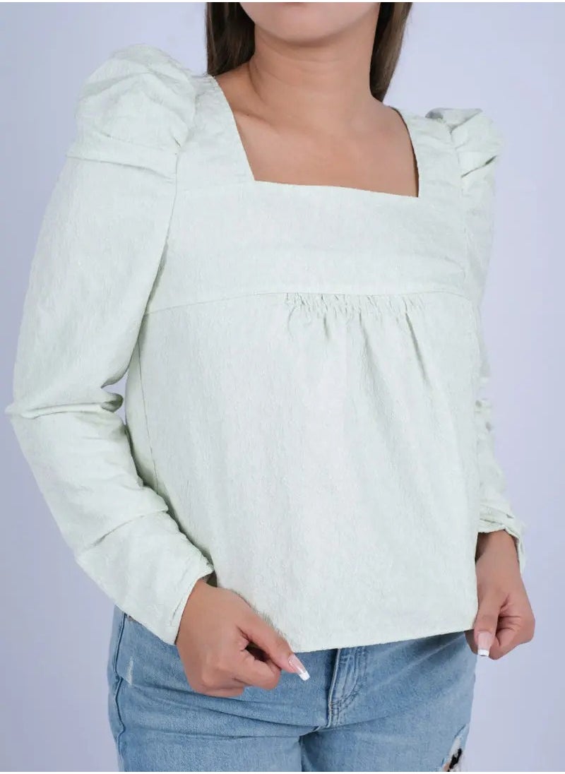 ONLY - Women’s Ambrosia Puff Sleeve Top Woven in Ambrosia - Image 1