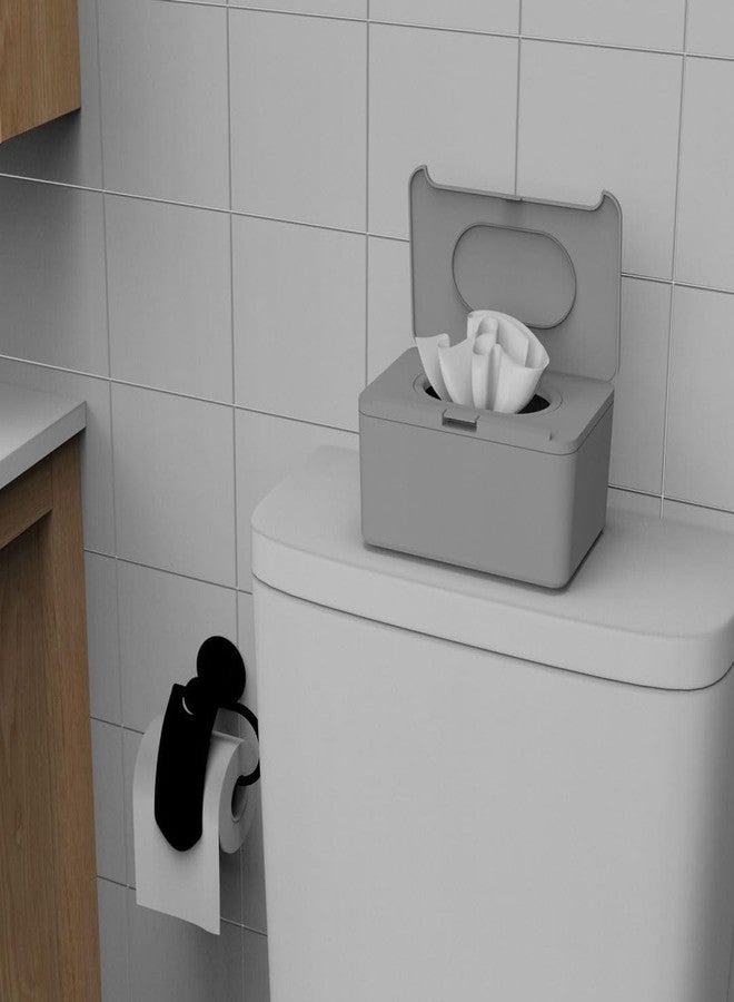 Hidak علبة توزيع مناديل مبللة من هيداك، علبة تخزين مناديل مقاومة للغبار، علبة توزيع مناديل مبللة مع غطاء للمنزل والمكتب (أسود) - Image 2