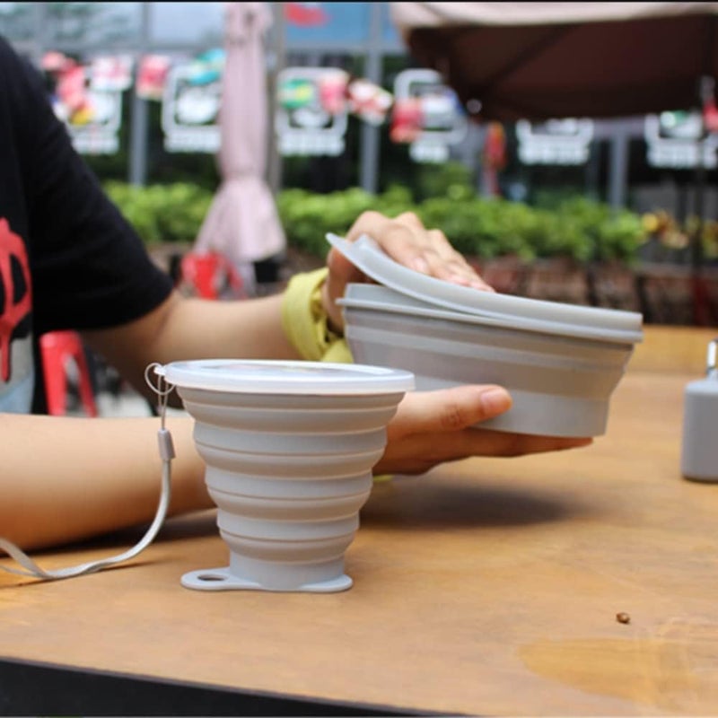 IYYI ME.FAM Silicone Collapsible Bowl with Lid - 800ML Folding Travel Bowl for Camping, Hiking - Heat Resistant - Image 2