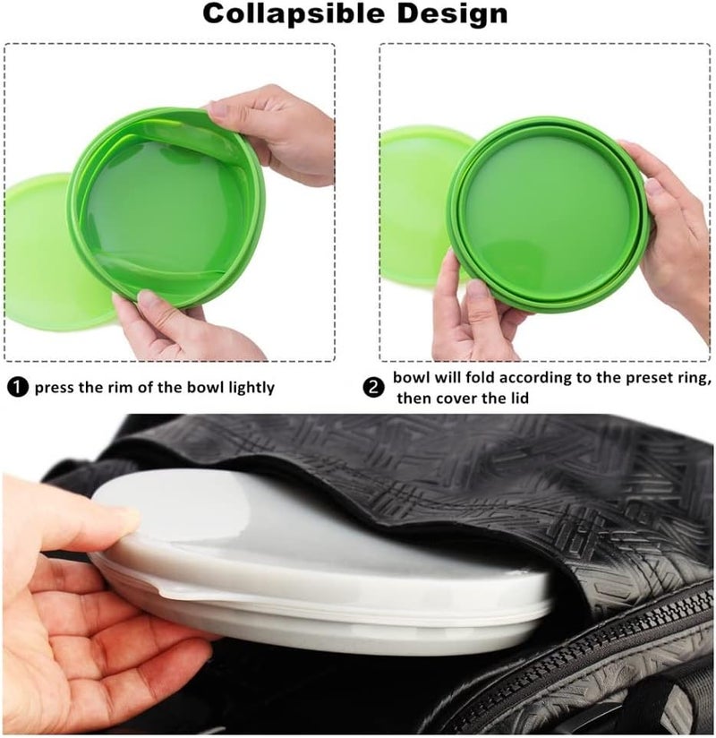 IYYI ME.FAM Silicone Collapsible Bowl with Lid - 800ML Folding Travel Bowl for Camping, Hiking - Heat Resistant - Image 5