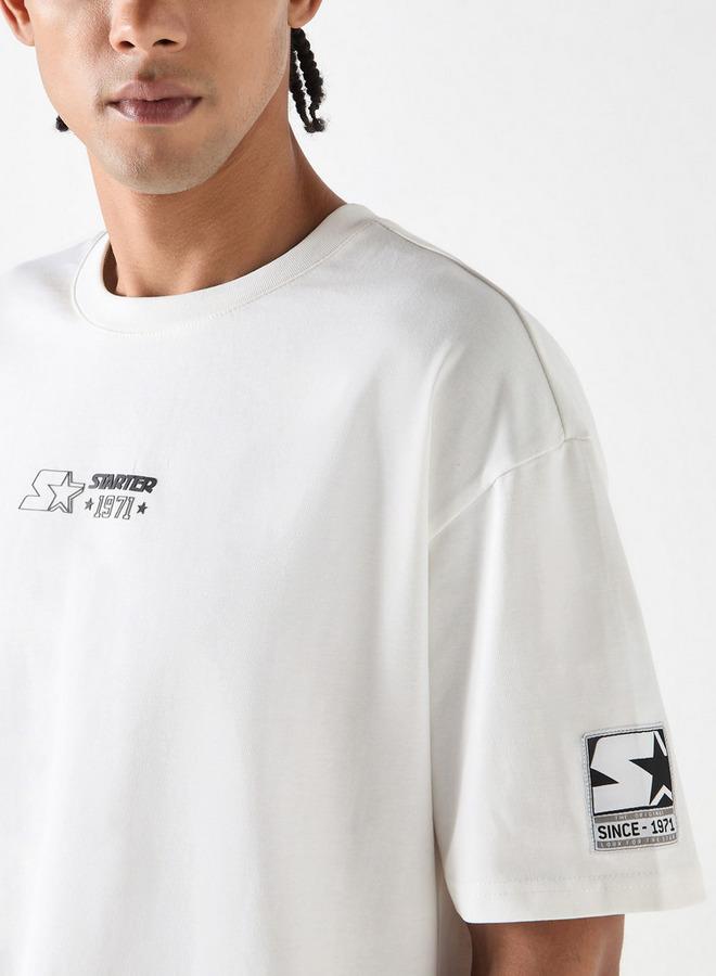 STARTER Typographic Print T-shirt with Short Sleeves and Crew Neck - Image 4