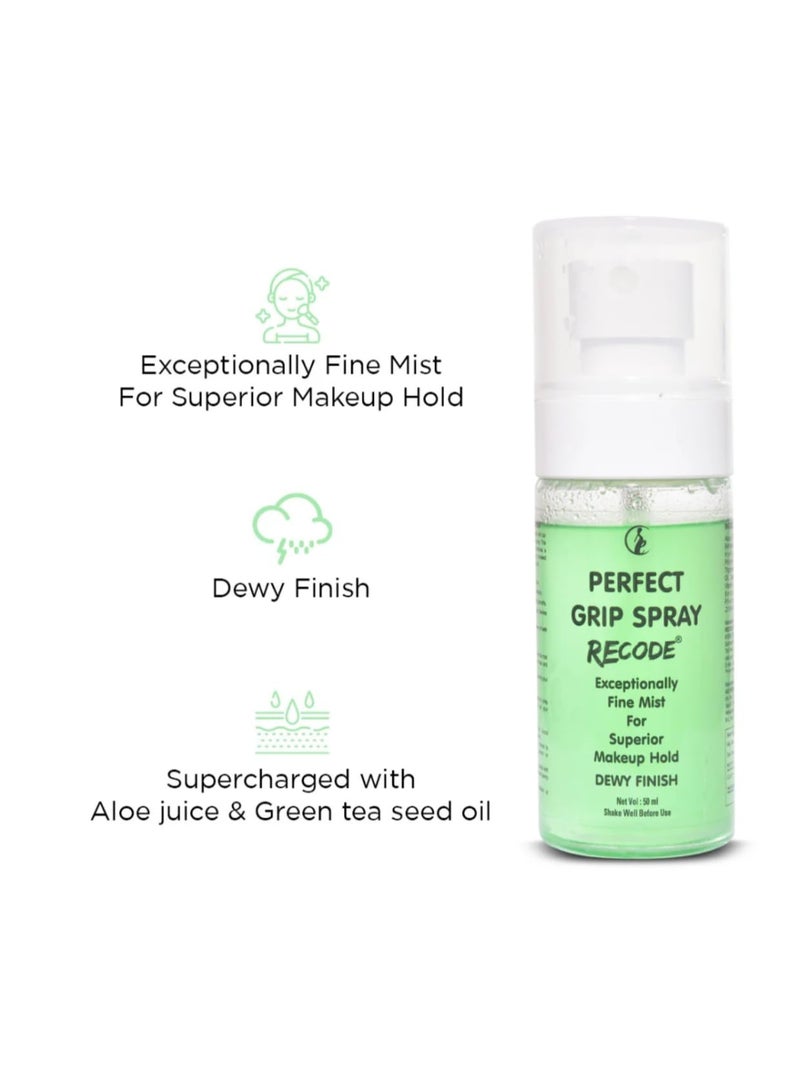 Recode Perfect Grip Spray Makeup Fixer 50 Ml|Dewy Finish|Vitamin E Enriched|Long Lasting|Keeps Makeup Intact|Hydrates, Soothes & Refreshes Skin - Image 2