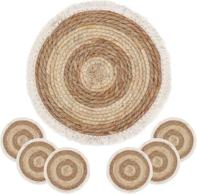 Large 38cm Decorative Wicker Coaster Perfect for Placing Large Food Plates or Trays