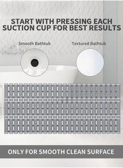 MIXDE Anti Slip Rectangular Shower Mat With Suction Cups And Drain Holes, 90 X 40 CM  - Image 3