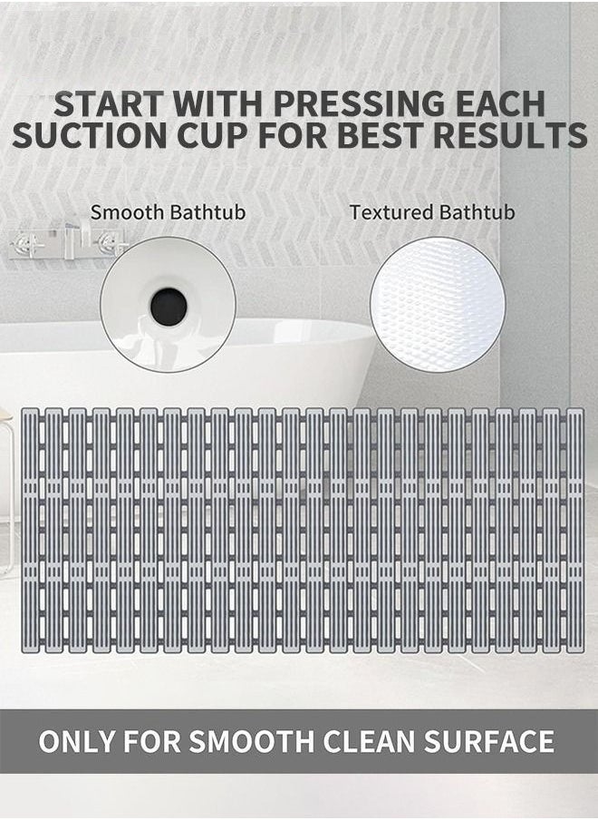 MIXDE Anti Slip Rectangular Shower Mat With Suction Cups And Drain Holes, 90 X 40 CM  - Image 3