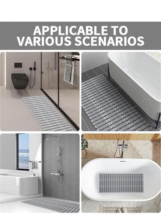 MIXDE Anti Slip Rectangular Shower Mat With Suction Cups And Drain Holes, 90 X 40 CM  - Image 2