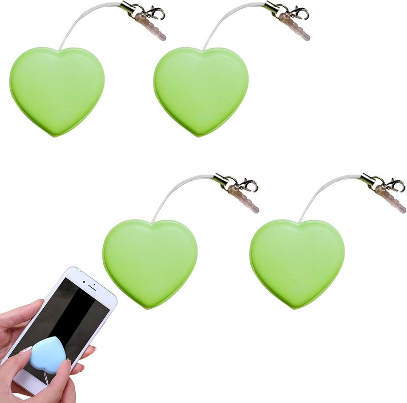 comfrt Heart-Shaped Macaron Screen Glass Cleaner - 1/2/4/6PC Mobile Phone Screen Wipes Lens Cleaner - Creative Screen Glass Cleaning Wipe Brush - Portable Keychain Key Pendant Gift (Green-4PC) - Image 1