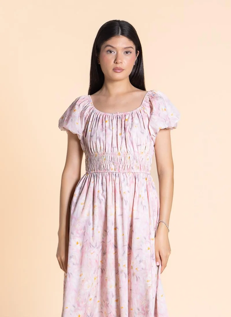 شايبس Floral Cotton Midi Dress