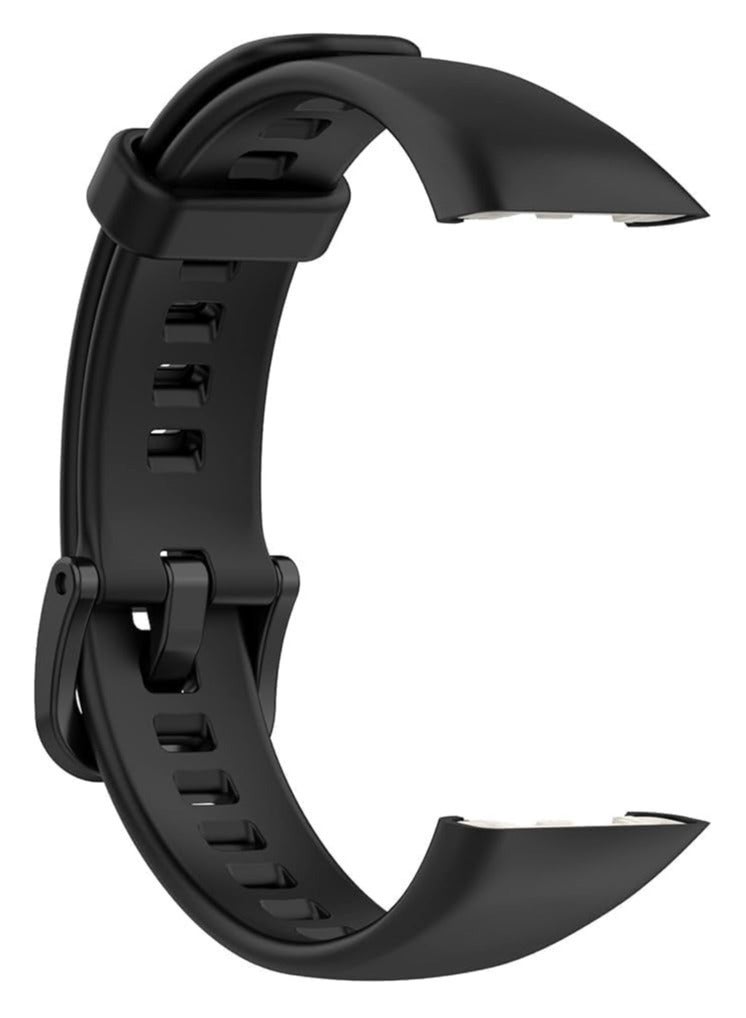 ten.tech Huawei Band 6 Smart Watch Soft Silicone Sport Band Breathable Band for Honor Band 6 by Tentech – Black - Image 1