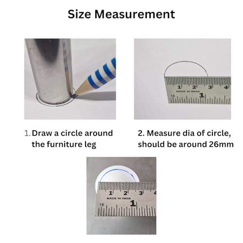Natkam Round Plastic Outer Bush White (1 inch / 25mm), Floor Protector PVC end Cap/Bush/Shoe/Cover for Furnitures Like Chair, Stool or Table Legs. Inner Dia 25mm. (White Colour) (Pack of 20) - Image 4