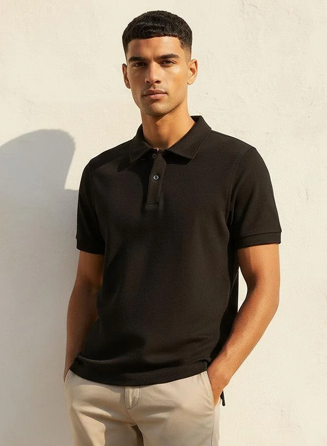 Splash FAV Basic Short Sleeves Textured Polo T-shirt