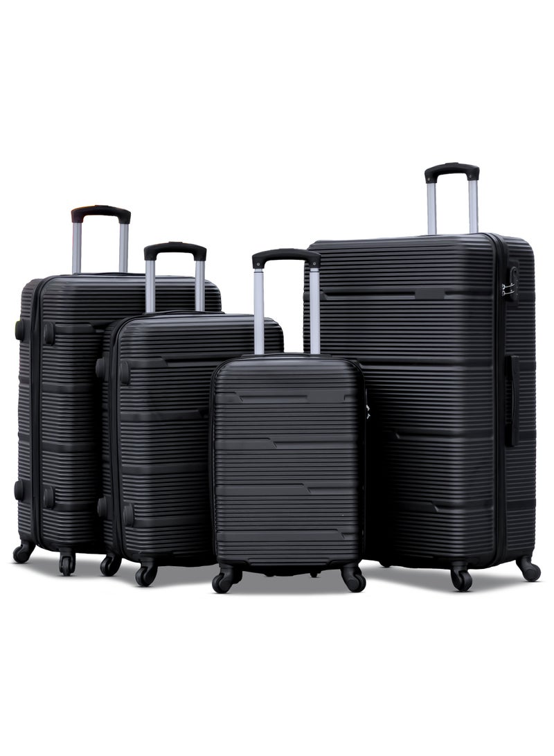 ZAAPPY Hard Shell Horizon Line ABS Lightweight 4 PCS SET (20/24/28/32 Inch) Luggage, Combination Lock Suitcase - Image 1
