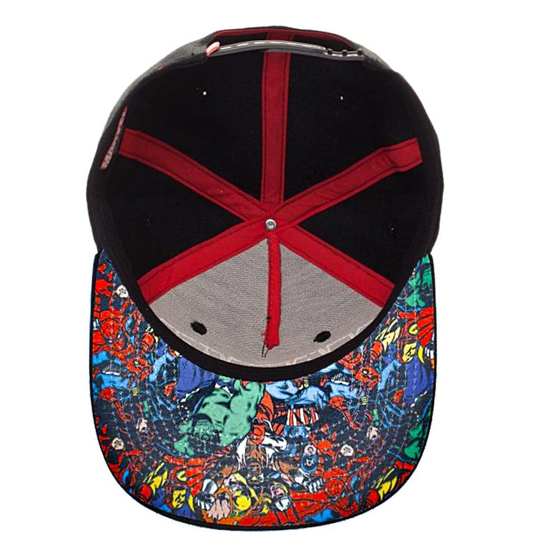 Bioworld Marvel Comic Logo Sublimated Bill Snapback Cap Hat Black - Image 3