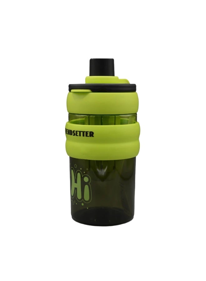Generic valueable 1 Clear sports water bottle with "Hi" print - modern design with a protective, non-slip silicone band and a secure lid, suitable for the gym, sports, and school. - Image 1