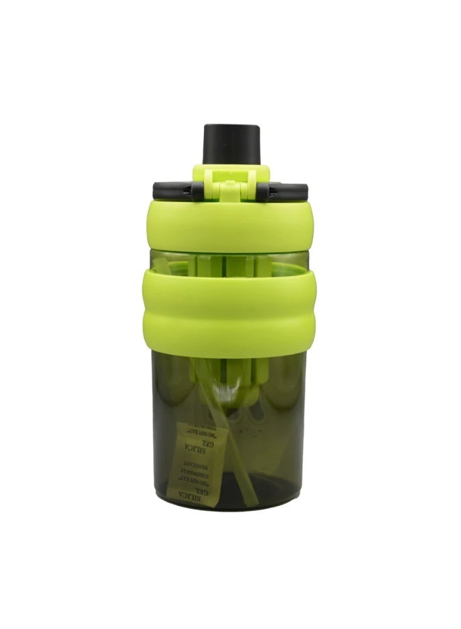 Generic valueable 1 Clear sports water bottle with "Hi" print - modern design with a protective, non-slip silicone band and a secure lid, suitable for the gym, sports, and school. - Image 2