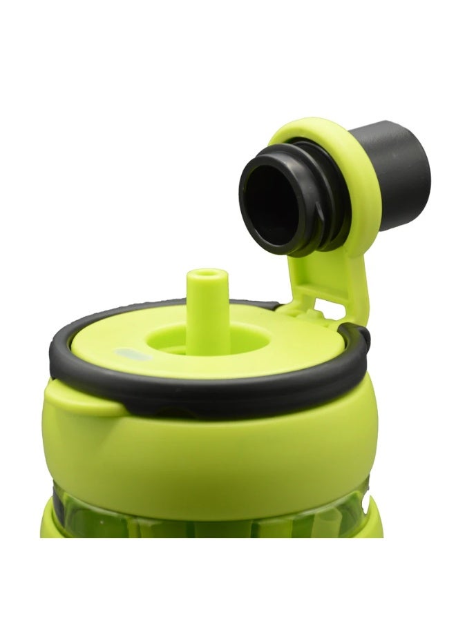 Generic valueable 1 Clear sports water bottle with "Hi" print - modern design with a protective, non-slip silicone band and a secure lid, suitable for the gym, sports, and school. - Image 3