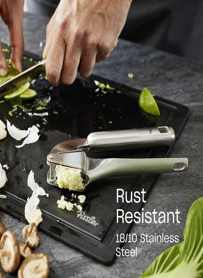 Fissler Essential Garlic Press, 18/10 Stainless Steel Garlic Mincer & Crusher, Kitchen Cooking Utensil, Ergonomic Handle, Easy to Clean, Dishwasher Safe - Image 3