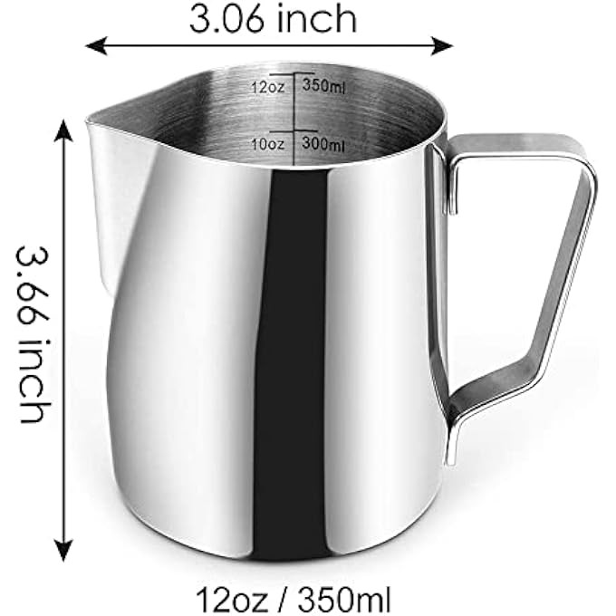 Unity Milk Frothing Pitcher 12Oz Milk Frother Cup Espresso Cup Stainless Steel - Image 5