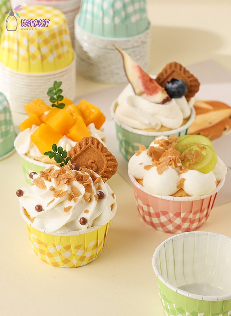WAOKN Pack of 50 Disposable Roll-Up Cups Baking Paper For Cupcakes Paper Muffin Cupcake Moulds Baking Cups Muffin Moulds for Wedding Birthday Party Green - Image 3