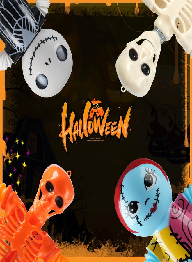 eowvsio Halloween Pop Tubes Skeleton Toy,4PCS Nightmare Before Christmas Pop Tube Fidget Toys Airplane Car Travel Activities Toys Sensory Autism Toys for Toddlers,Halloween Party Favors Treat Bags - Image 2