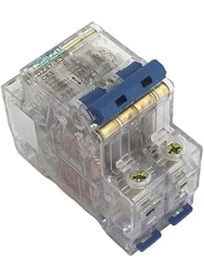 Transparent Case 2 Pole 63A Mini Circuit Breaker MCB DP - Image 1