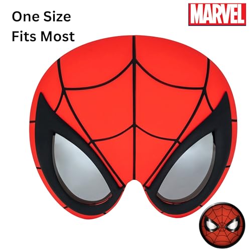 Sun-Staches Marvel Official Spider-Man Sunglasses | Full Mask Costume Accessory | One Size Fits Most - Image 3