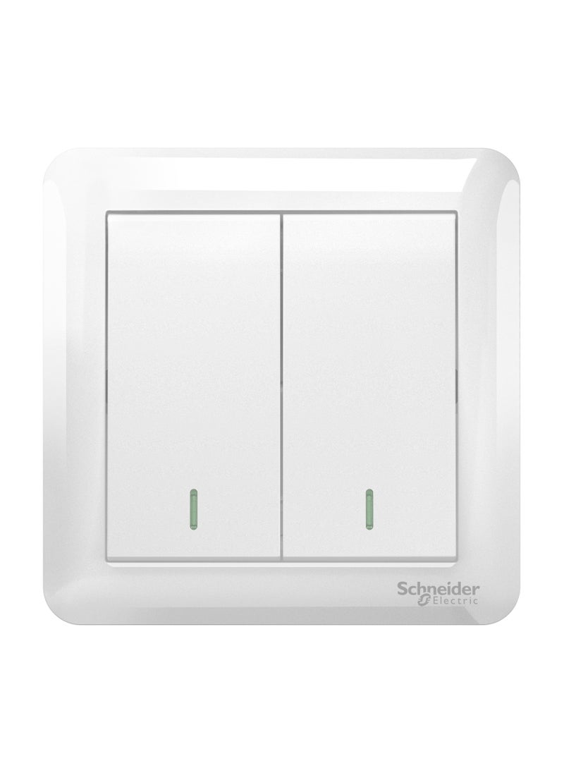 Schneider Electric Schneider Electric 10AX 250V 2 Gang 2 Way Switch, White - A3G32B2A_WE_G11 