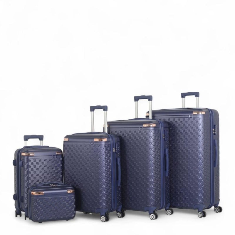 Aviator Luxury Durable 5-Piece Hardside ABS Luggage Set with Double Zipper Expansion Case - Image 1