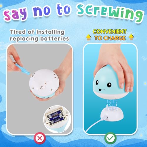 Gigilli Baby Boy Whale Bath Toy Easy Charging Bath Toys for Kids Ages 13 Light Up Bath Fountain Toy 61218 Months Toddler Bath Toy Sprinkler Baby Easter Basket Stuffers Birthday 1 2 3 Gifts - Image 5