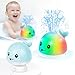 Gigilli Baby Boy Whale Bath Toy Easy Charging Bath Toys for Kids Ages 13 Light Up Bath Fountain Toy 61218 Months Toddler Bath Toy Sprinkler Baby Easter Basket Stuffers Birthday 1 2 3 Gifts - Image 2