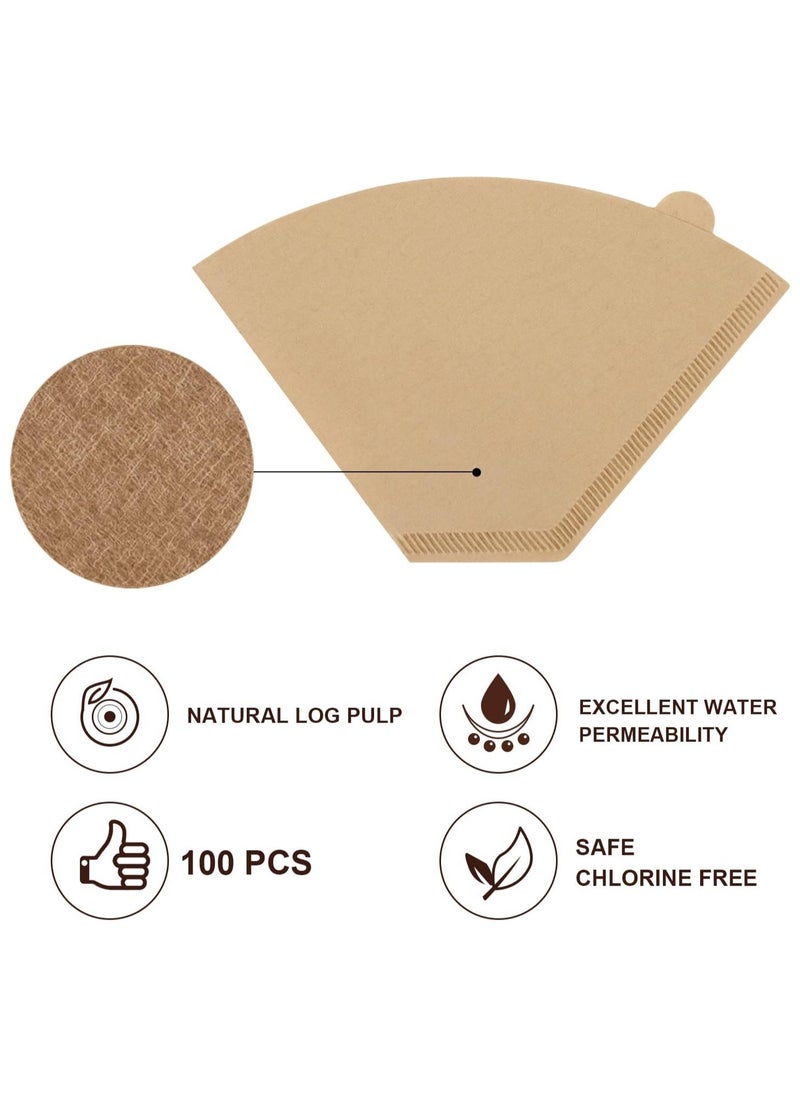 Size 02 Cone Filters, Disposable Natural Paper Filters 2-4 Cup, 2 Cone For Pour Over and Drip Coffee Maker